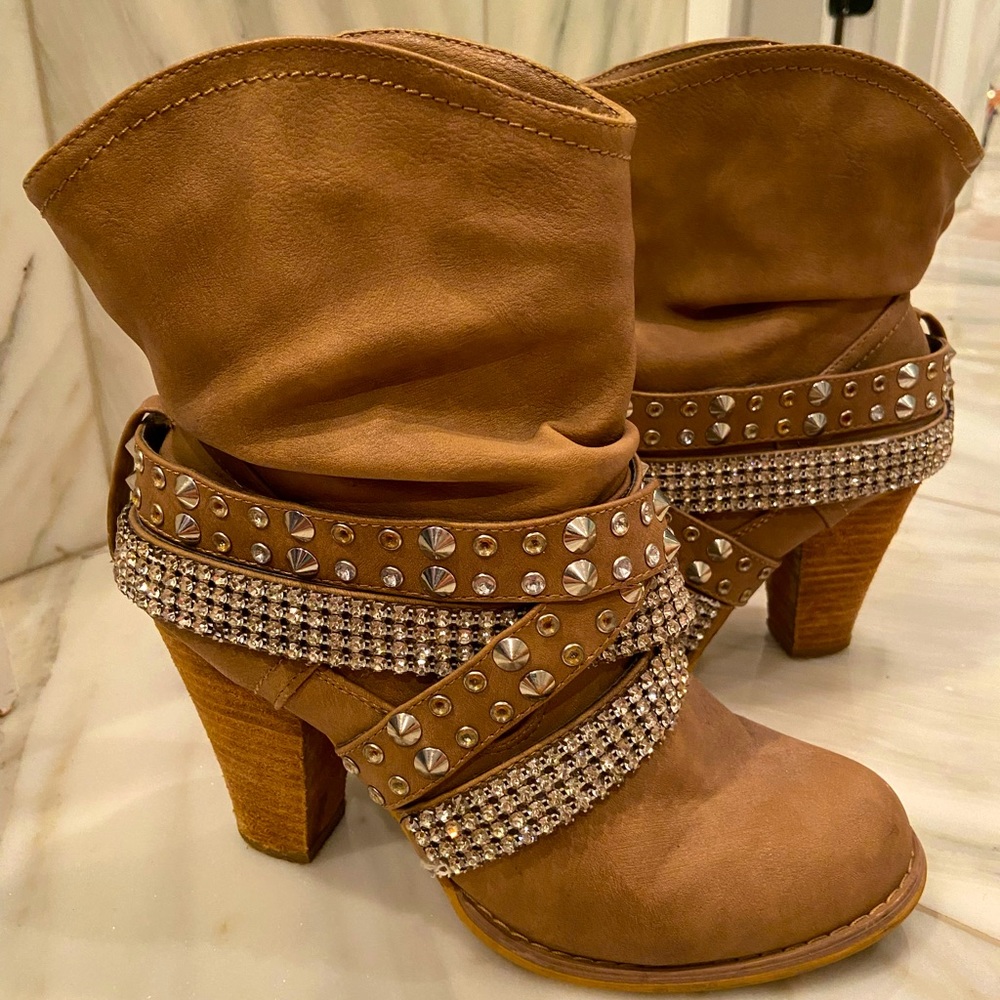 COPY - Crystal- embellished ankle booties